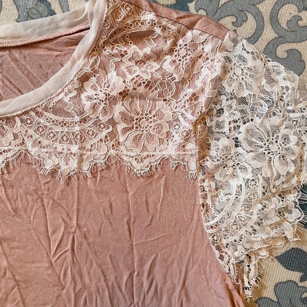 Ambrielle 2pc Sleep Set PJs 2XL Pink White Lace - Picture 5 of 15